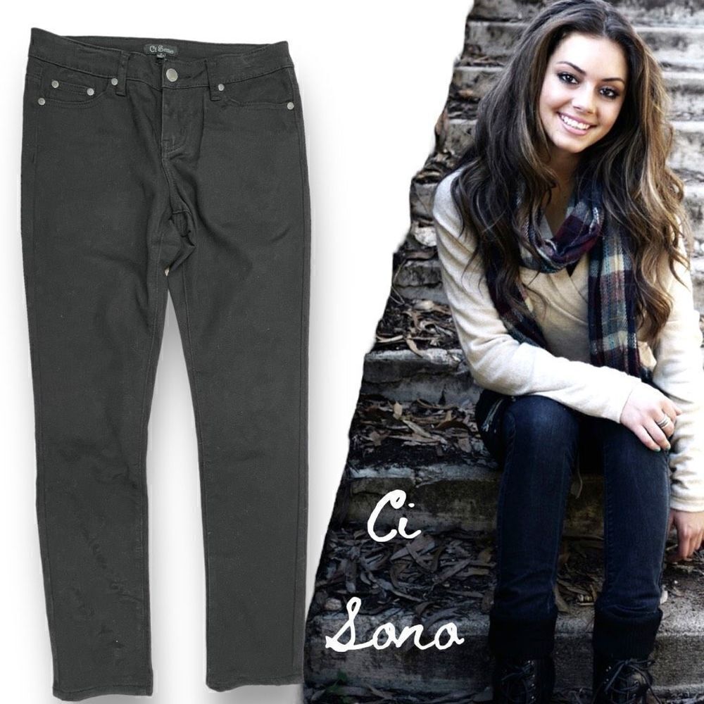 Ci Sono Jeans Women's 7 Slim Skinny Black Jeans